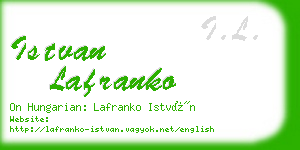 istvan lafranko business card